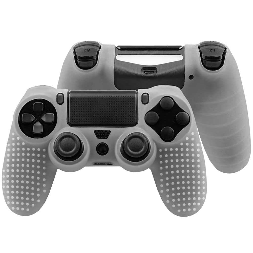 Funda de Silicona Compatible Con Mando PS4/Slim/PRO Translucida Carcasa Estuche Anti Caídas Golpes Goma Flexible Suave