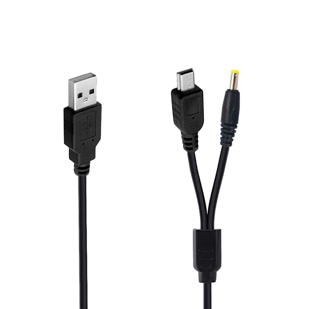 OcioDual Cable USB 2 en 1, Cargador PSP, Cable Cargador Compatible con Sony PSP 3000, 2000, 1000, Cable de Carga y Transferencia