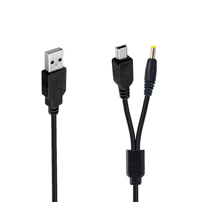 OcioDual Cable USB 2 en 1, Cargador PSP, Cable Cargador Compatible con Sony PSP 3000, 2000, 1000, Cable de Carga y Transferencia