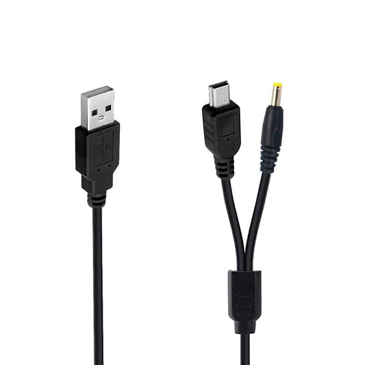 OcioDual Cable USB 2 en 1, Cargador PSP, Cable Cargador Compatible con Sony PSP 3000, 2000, 1000, Cable de Carga y Transferencia