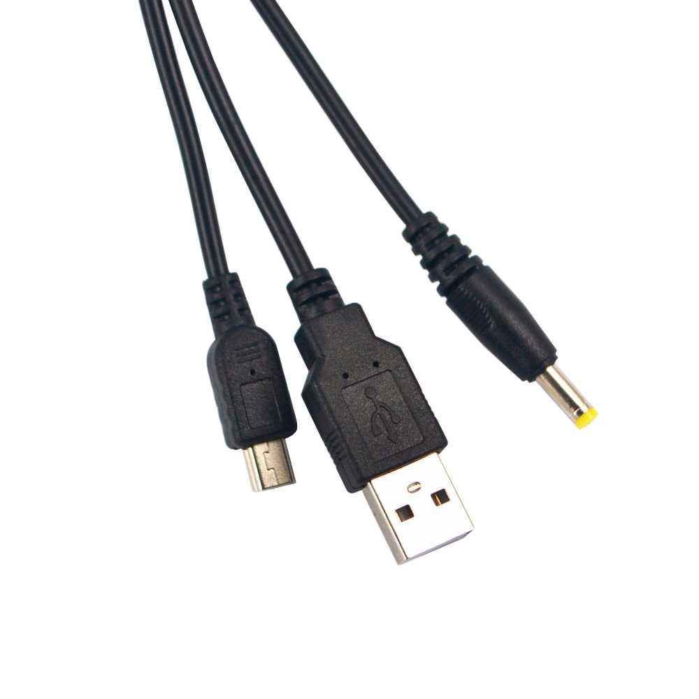 OcioDual Cable USB 2 en 1, Cargador PSP, Cable Cargador Compatible con Sony PSP 3000, 2000, 1000, Cable de Carga y Transferencia