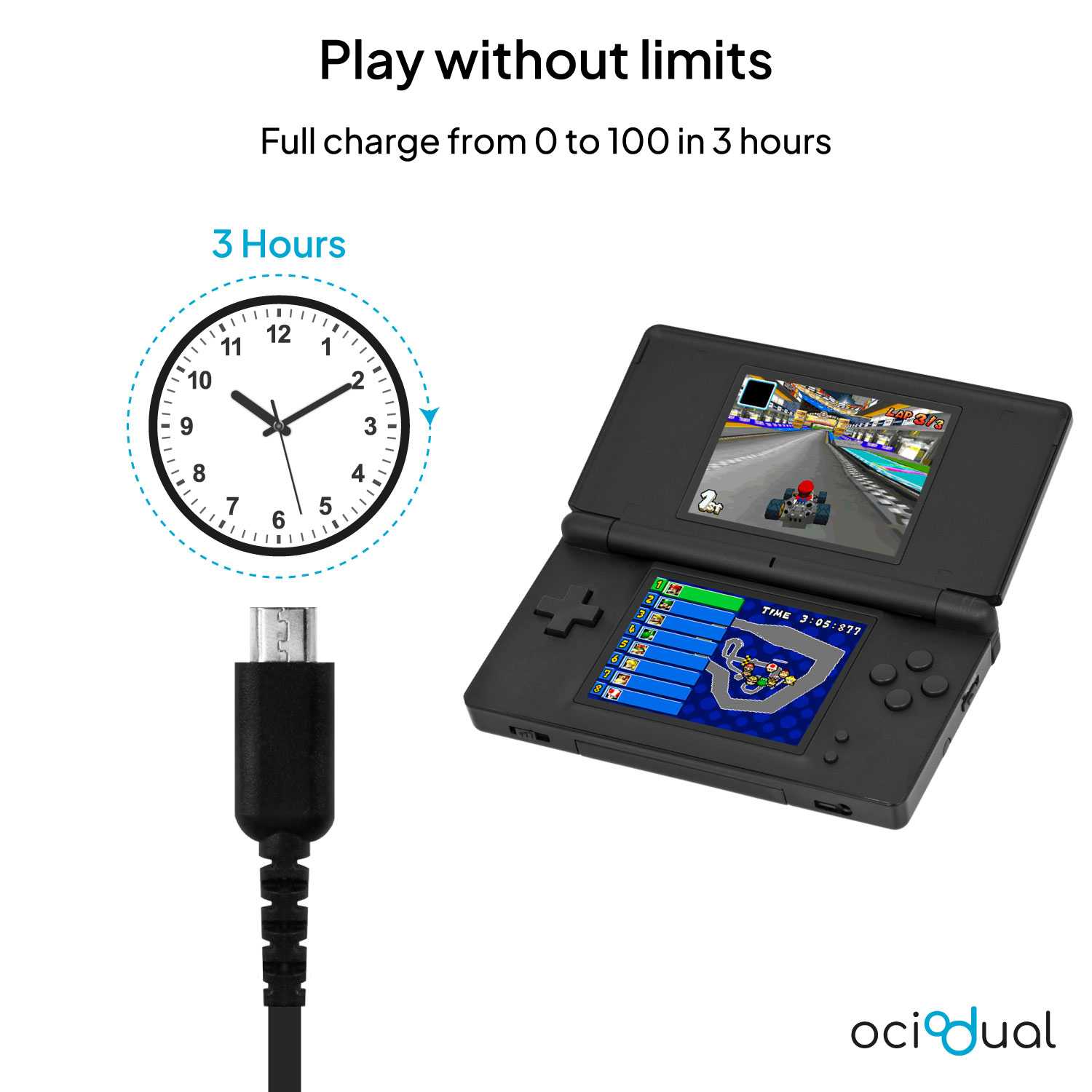 Cargador para Consola DS Lite, Fuente de Alimentación Adaptador AC Compatible con Nintendo DS Lite, Adaptador de Pared