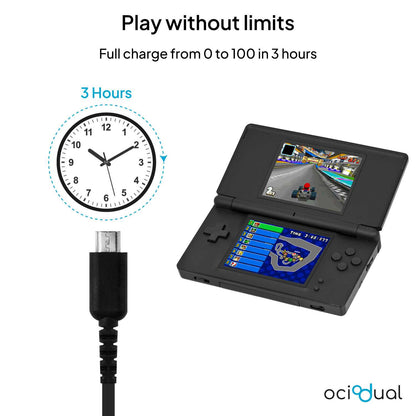 Cargador para Consola DS Lite, Fuente de Alimentación Adaptador AC Compatible con Nintendo DS Lite, Adaptador de Pared