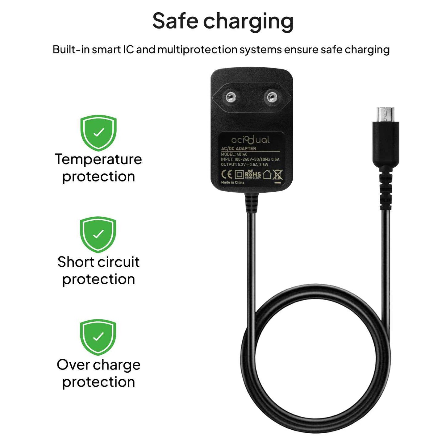 Cargador para Consola DS Lite, Fuente de Alimentación Adaptador AC Compatible con Nintendo DS Lite, Adaptador de Pared