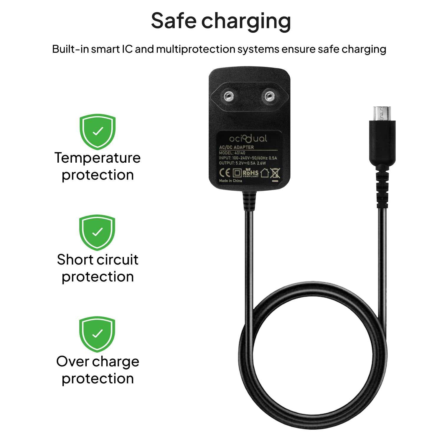 Cargador para Consola DS Lite, Fuente de Alimentación Adaptador AC Compatible con Nintendo DS Lite, Adaptador de Pared