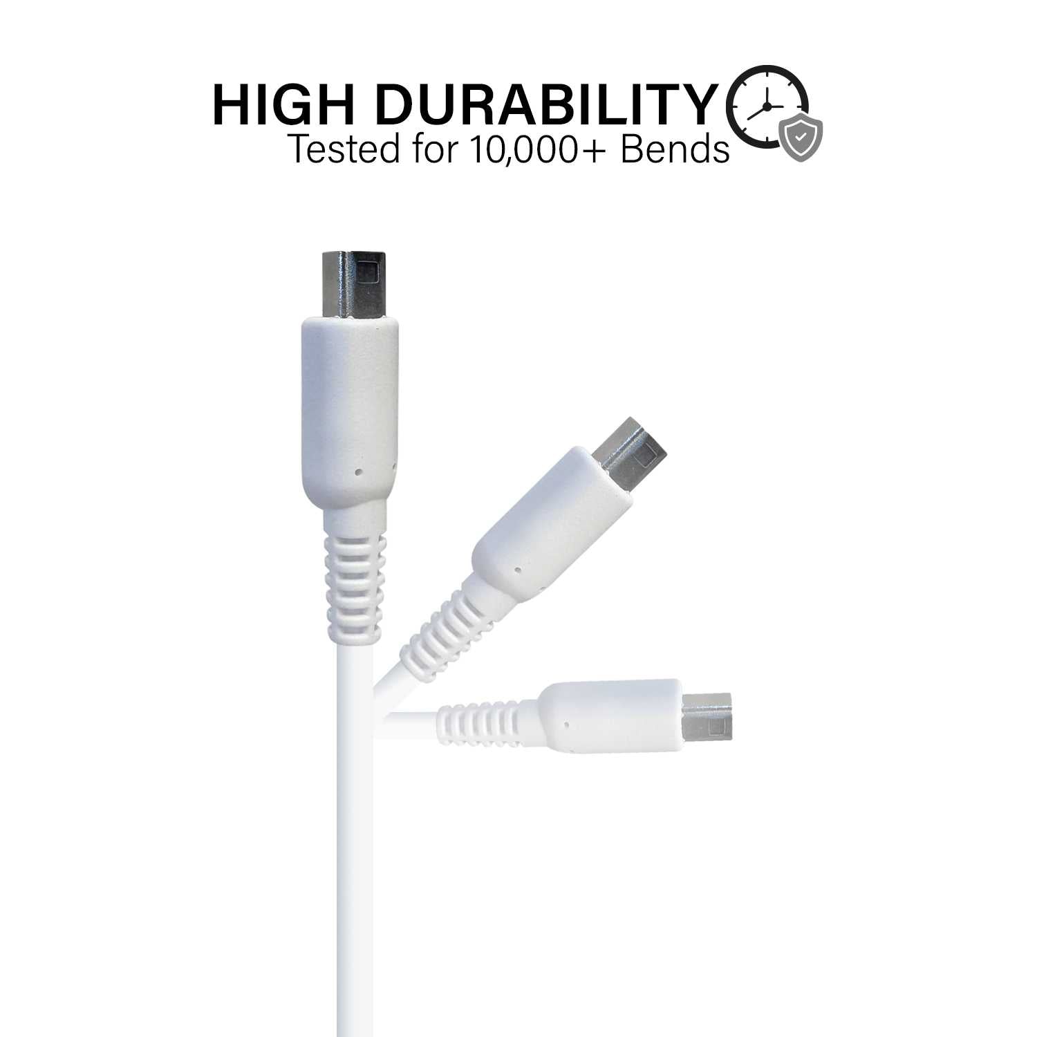 Cable de Carga y Datos USB 1,2m Blanco Compatible con Ninten DSi,DSi XL,2DS,New 2DS XL,3DS,3DS XL,New 3DS,New 3DS XL Cargador Transferencia Archivos Power Lead