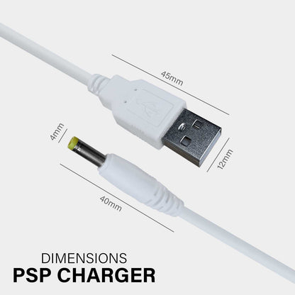 Cable Cargador USB DC Cable de Carga Compatible con PSP 1000 PSP 2000 PSP 3000, Altavoces, Camaras de Seguridad, Cargador