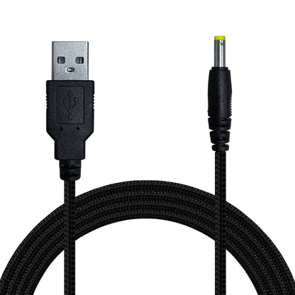 Cable Cargador USB DC Cable de Carga Compatible con PSP 1000 PSP 2000 PSP 3000, Altavoces, Camaras de Seguridad, Trenzado