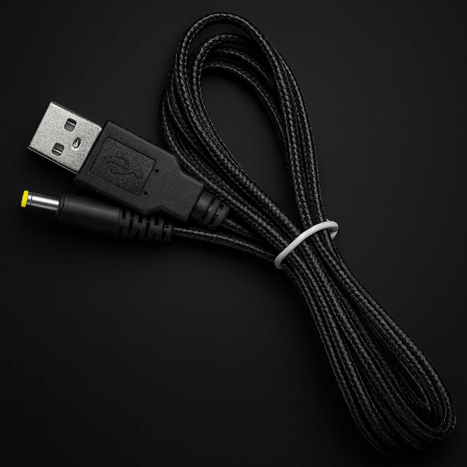 Cable Cargador USB DC Cable de Carga Compatible con PSP 1000 PSP 2000 PSP 3000, Altavoces, Camaras de Seguridad, Trenzado