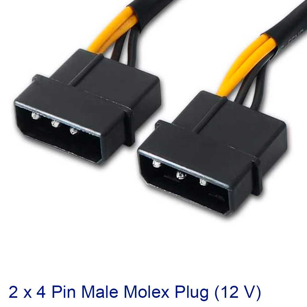 Aisens A131-0165 Cable de 2 Molex AMP 4 Pin a 1 PCIe 6+2 Pines para Tarjetas Gráficas PC Adaptador Alimentación Doble