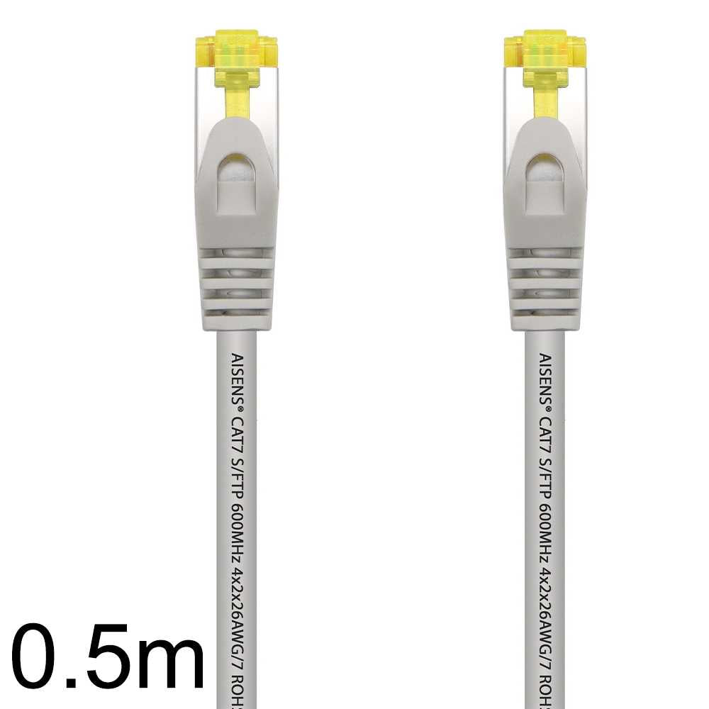 Aisens Cable de Red Cat.7 600Mhz LSZH SFTP PIMF RJ45, Gris, 0.5m