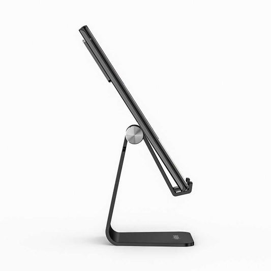 Soporte TAMAÑO M DE SOBREMESA Ajustable (1 PIVOTE) para TELEFONO/Tablet, Negro
