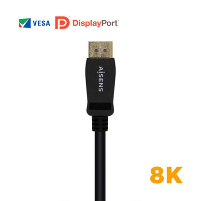 Cable DISPLAYPORT Certificado V1.4 8K@60Hz, DP/M-DP/M, negro, 2.0m