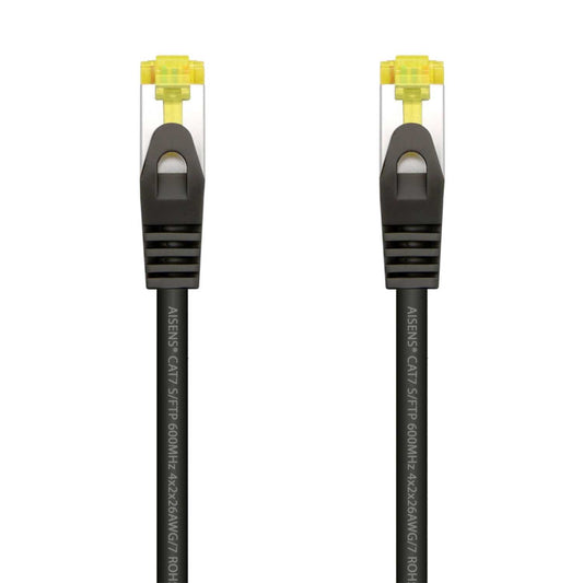 Aisens Cable de Red Latiguillo RJ45 LSZH Cat.7 600 MHz S/FTP PIMF AWG26, Negro, 0.5m