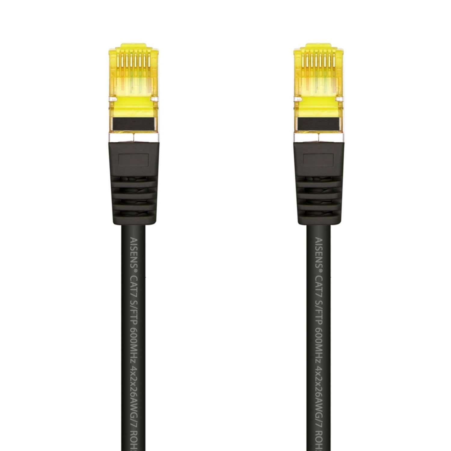 Aisens Cable de Red Latiguillo RJ45 LSZH Cat.7 600 MHz S/FTP PIMF AWG26, Negro, 0.5m