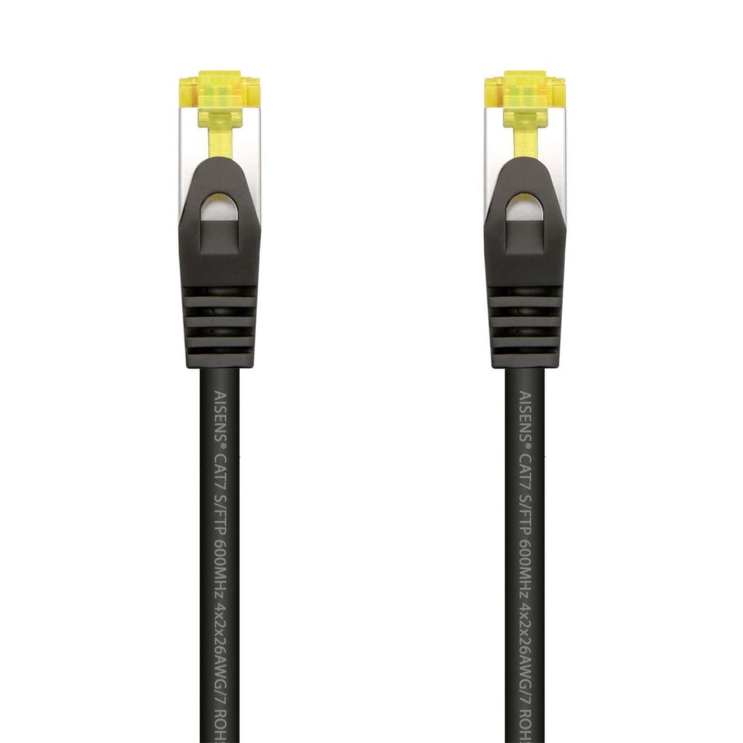 Aisens Cable de red latiguillo RJ45 LSZH Cat.7 600 MHz S/FTP PIMF AWG26, Negro, 25cm