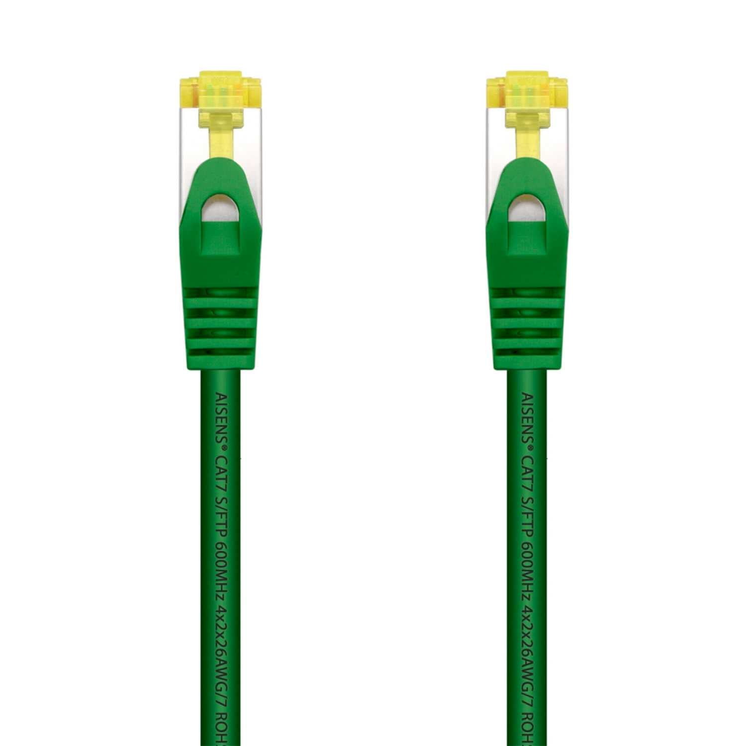 Aisens Cable de red latiguillo RJ45 LSZH Cat.7 600 MHz S/FTP PIMF AWG26, verde, 25cm