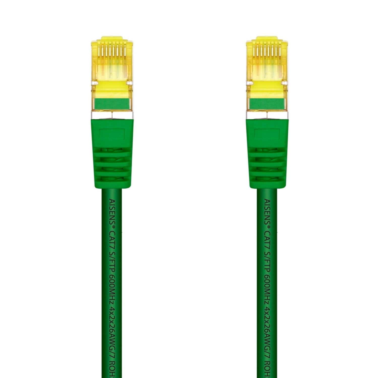 Aisens Cable de red latiguillo RJ45 LSZH Cat.7 600 MHz S/FTP PIMF AWG26, verde, 25cm