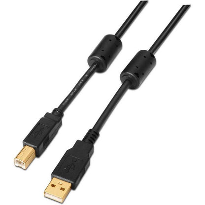 Aisens Cable USB 2.0 Impresora con ferrita de 2 m, Color Negro