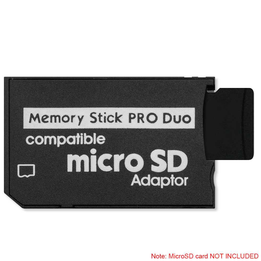 Adaptador Negro de Una Ranura Micro SD/TF 64GB a Memory Stick PRO Duo MS Convertidor Conversor para Consola PSP Cámara