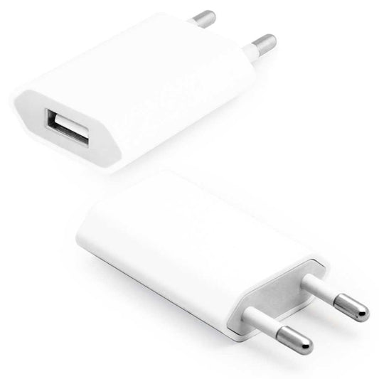 Cargador USB 1A de Pared 2 Pines Blanco Compatible Samsung S21 S20 S10 S9 Huawei P40 P30 P20 P10 Xiaomi Mi 11 10 9 8 6
