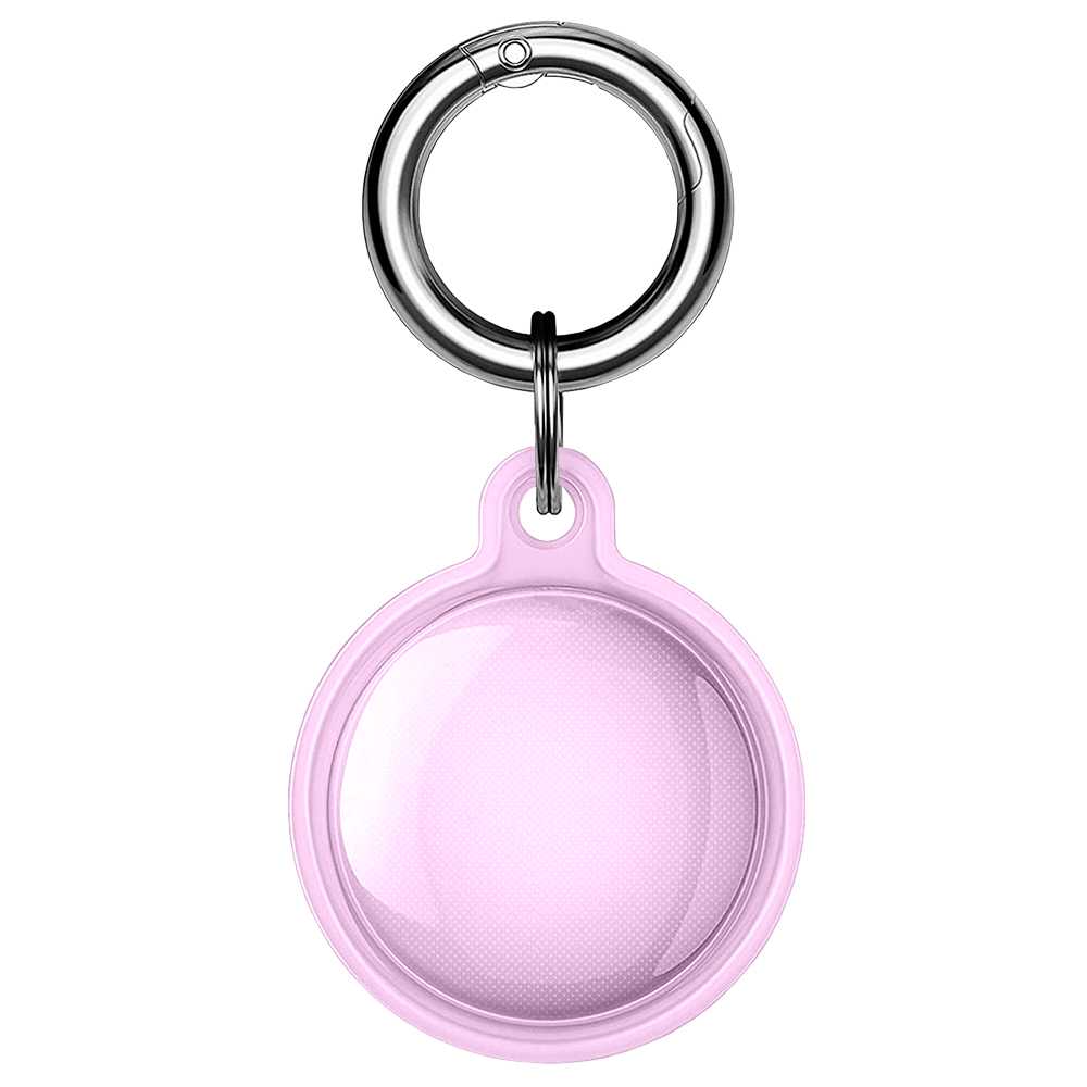Funda Protectora TPU Flexible Llavero Antigolpes 360 Compatible con AirTag Rosa Cubierta Antiperdida Sumergible