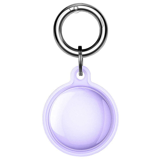 Funda Protectora TPU Flexible Llavero Antigolpes 360 Compatible con AirTag Violeta Cubierta Antiperdida Sumergible