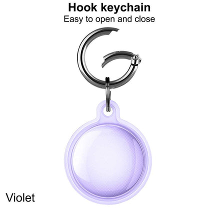 Funda Protectora TPU Flexible Llavero Antigolpes 360 Compatible con AirTag Violeta Cubierta Antiperdida Sumergible
