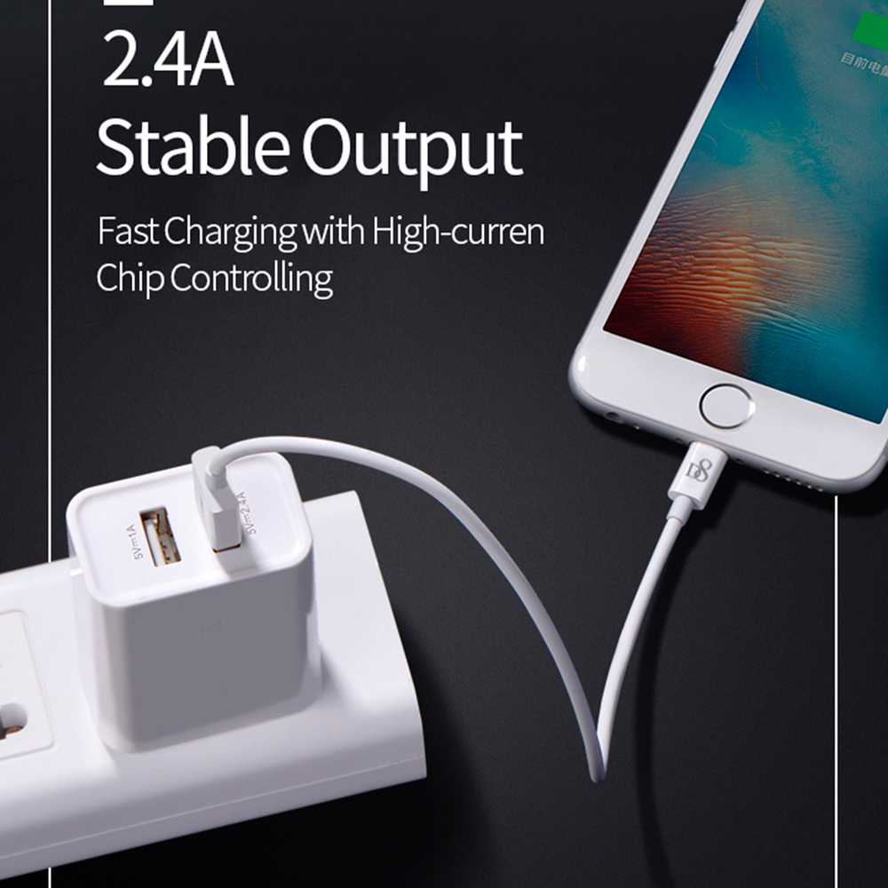 D8 Cable 2m USB Tipo A Lightning Carga+Datos Certificado MFi Blanco Compatible con iPhone 14 14 Pro 13 12 11 X iPad Pro PSC-0327