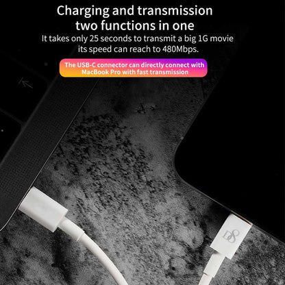 D8 Cable 1m USB Tipo C Lightning Carga+Datos Certificado MFi Blanco Compatible con iPhone 14 14 Pro 13 12 11 X iPad Pro PSC-0462