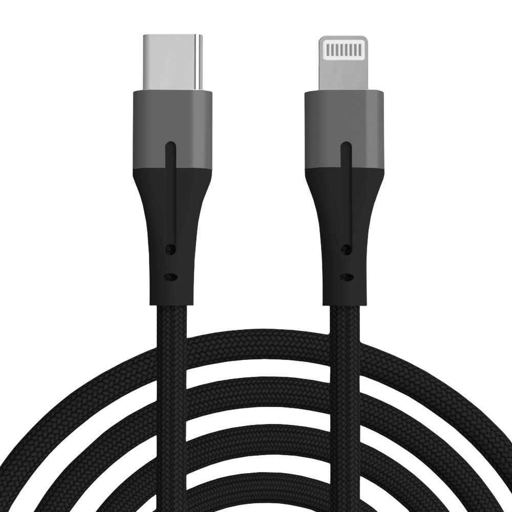 A-BST Cable 1m USB Tipo C Lightning 8P Carga+Datos Certificado MFi Negro Compatible con iPhone 13 12 11 iPad Pro 006-B