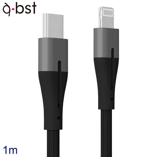 A-BST Cable 1m USB Tipo C Lightning 8P Carga+Datos Certificado MFi Negro Compatible con iPhone 13 12 11 iPad Pro 006-B