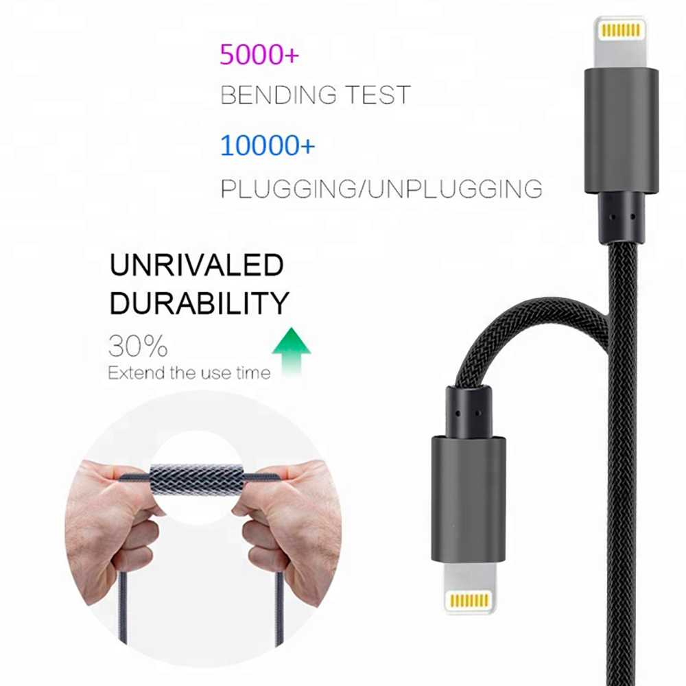 A-BST Cable 1m USB Tipo A Lightning 8P Carga+Datos Certificado MFi Negro Compatible con iPhone 14 14 Pro 13 12 11 iPad Pro 002-B
