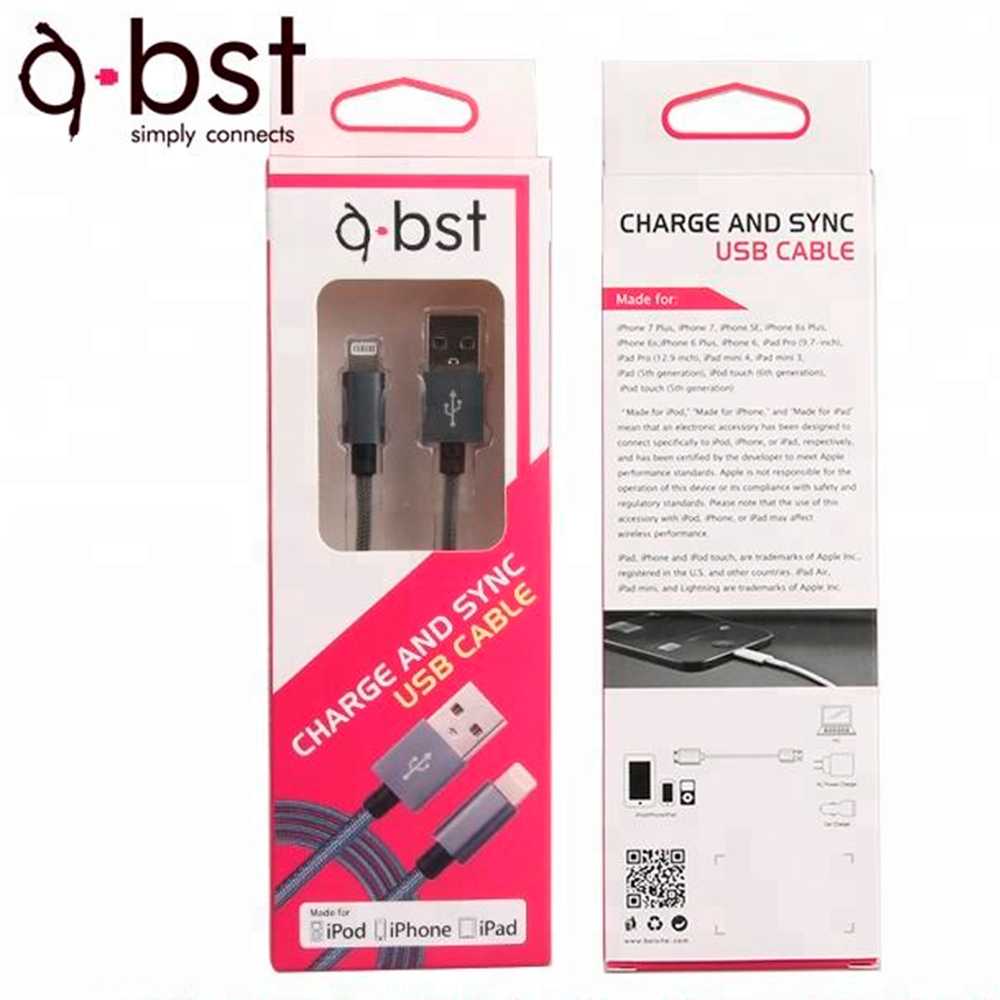 A-BST Cable 1m USB Tipo A Lightning 8P Carga+Datos Certificado MFi Negro Compatible con iPhone 14 14 Pro 13 12 11 iPad Pro 002-B