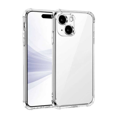 Funda de TPU para iPhone 15, Carcasa Flexible con Esquinas Reforzadas Antigolpes, Protección en Cámaras, Silicona Transparente