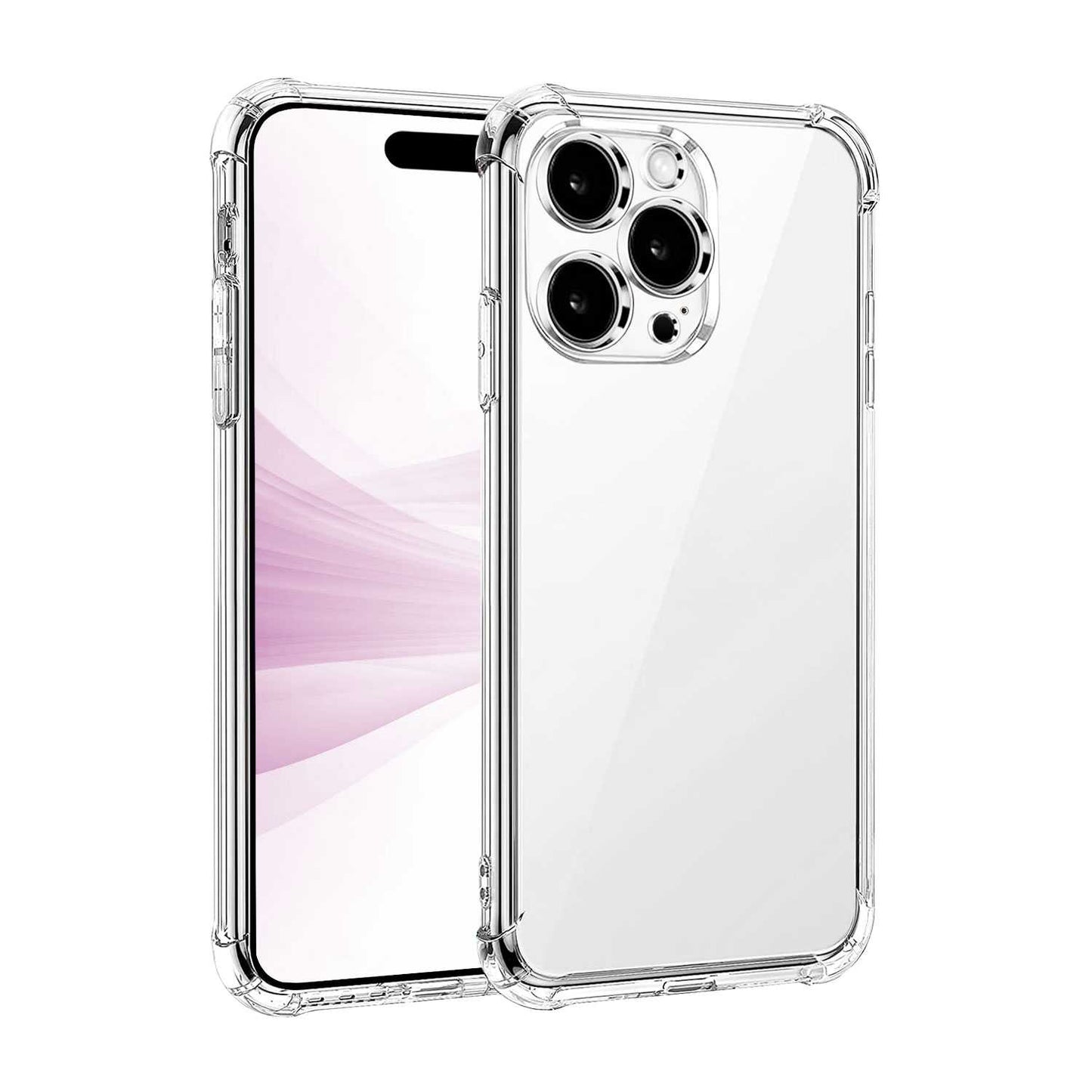 Funda de TPU para iPhone 15 Pro, Carcasa Flexible con Esquinas Reforzadas Antigolpes, Protección en Cámaras, Silicona Transparente