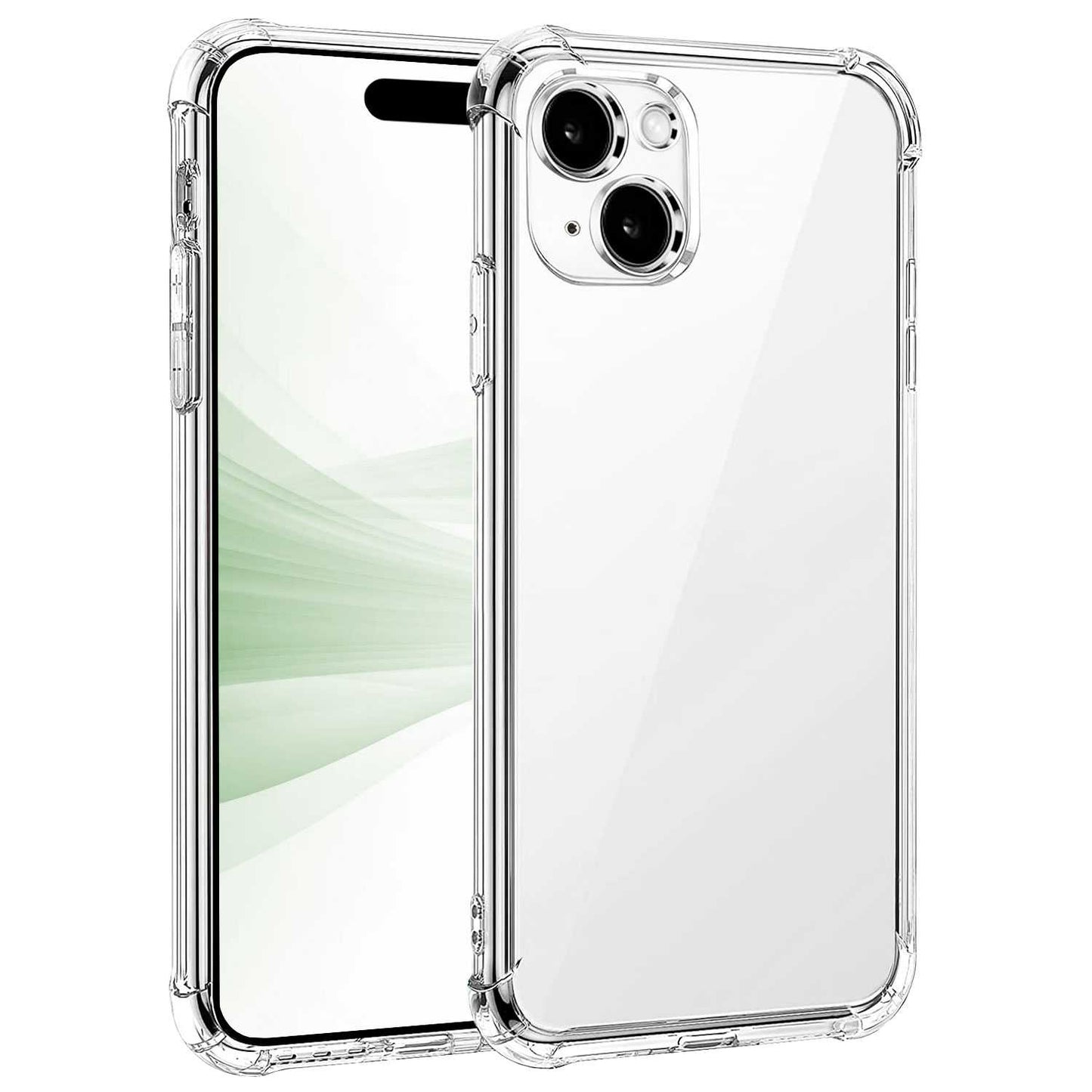 Funda de TPU para iPhone 15 Plus, Carcasa Flexible con Esquinas Reforzadas Antigolpes, Protección en Cámaras, Silicona Transparente