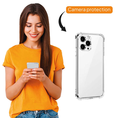 Funda de TPU para  iPhone 15 Pro Max, Carcasa Flexible con Esquinas Reforzadas Antigolpes, Protección en Cámaras, Silicona Transparente