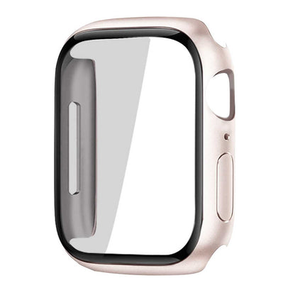 Funda Protectora con Cristal Templado Compatible con Relojes Inteligentes Apple Watch 7 (45mm) Rosa Oro