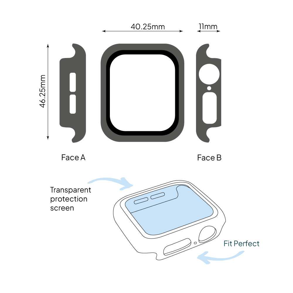 Carcasa Protectora con Cristal Templado Beige Compatible con Relojes Inteligentes Apple Watch 4/5/6/SE  (44mm)