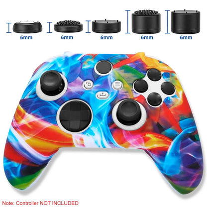 Funda de Silicona Compatible Con Mando Xbox X/S Multicolor Water transfer Skin Carcasa Anti Caídas Goma Suave Estuche