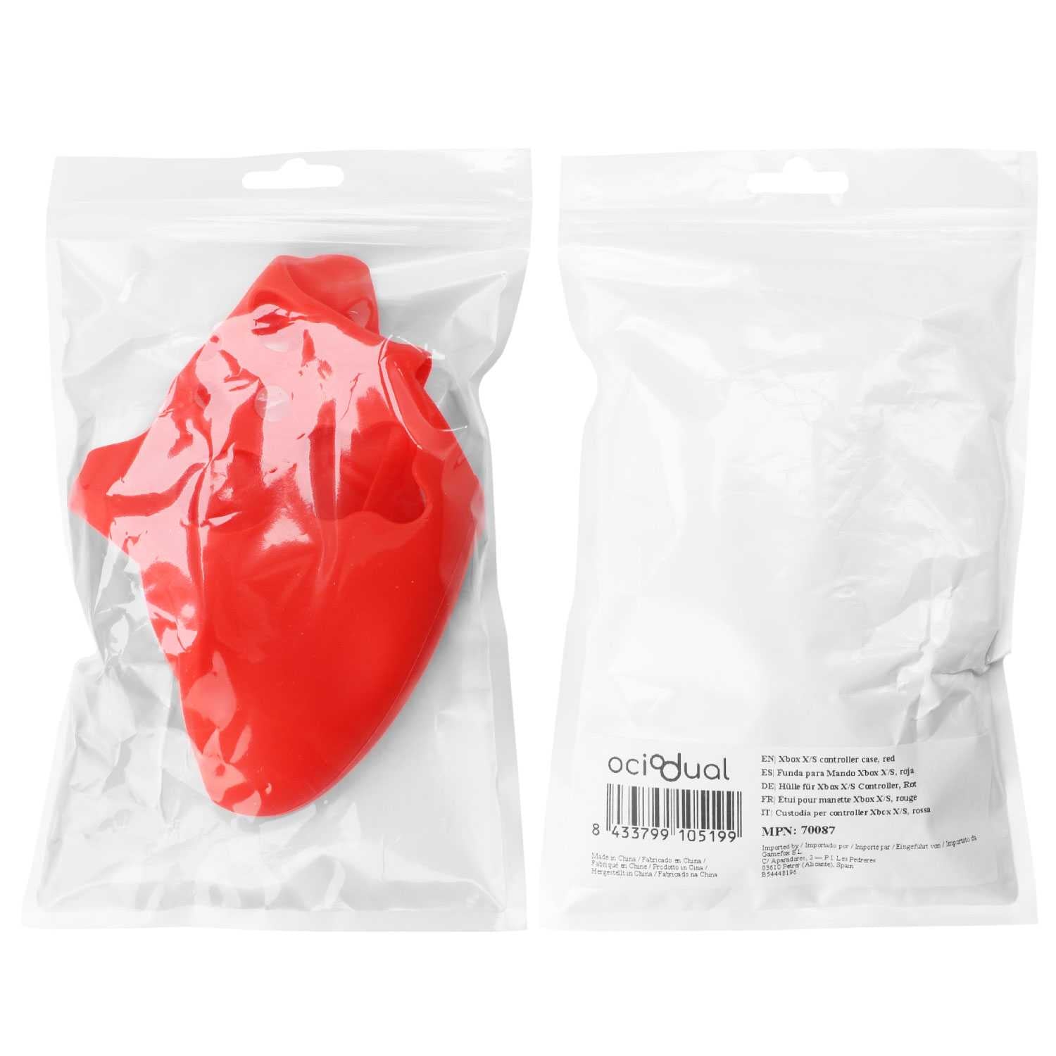 Funda de Silicona Compatible con Mando XBox X/S Roja Antigolpes Anticaídas Goma Polvo Flexible Suave Cubierta Skin
