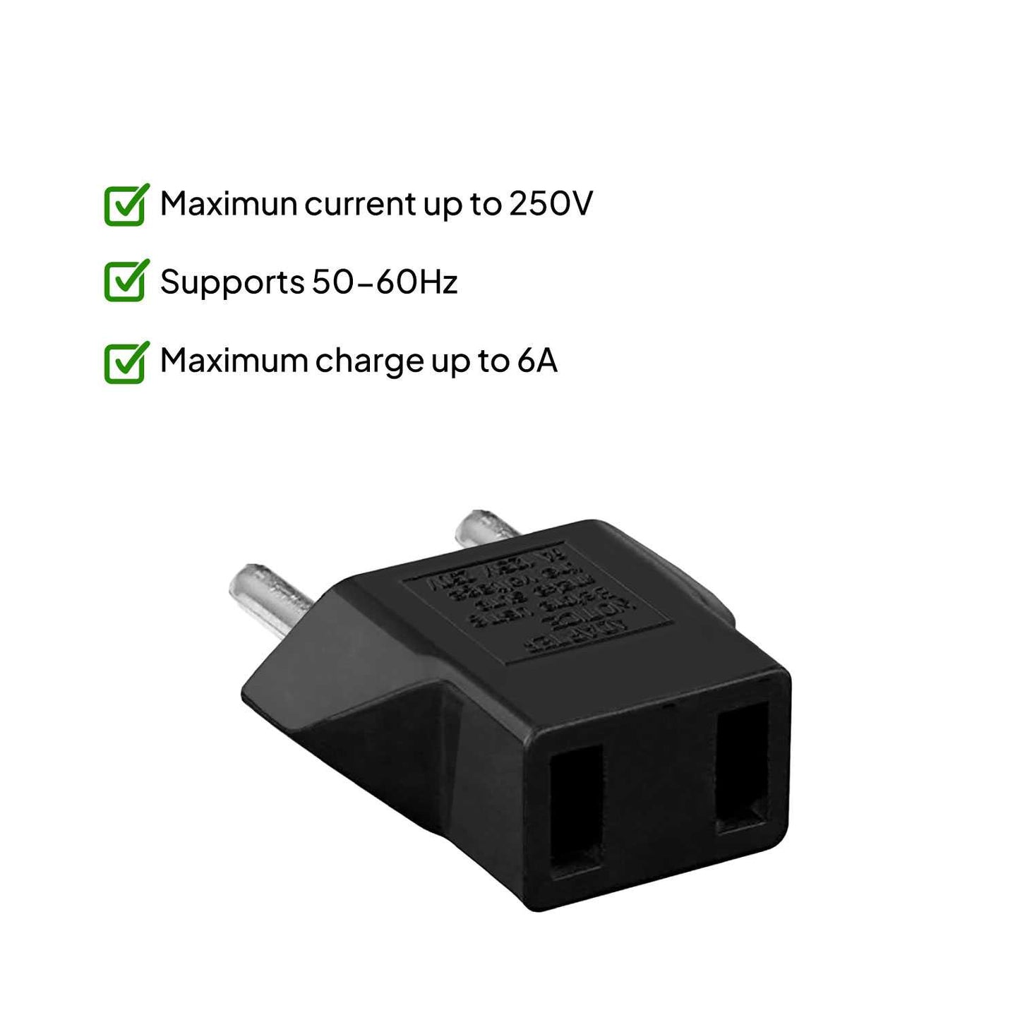 Adaptador Corriente Enchufe Americano de Estados Unidos EEUU USA a Clavija Europa Europlug 2 Pin EU F/M Negro Conversor