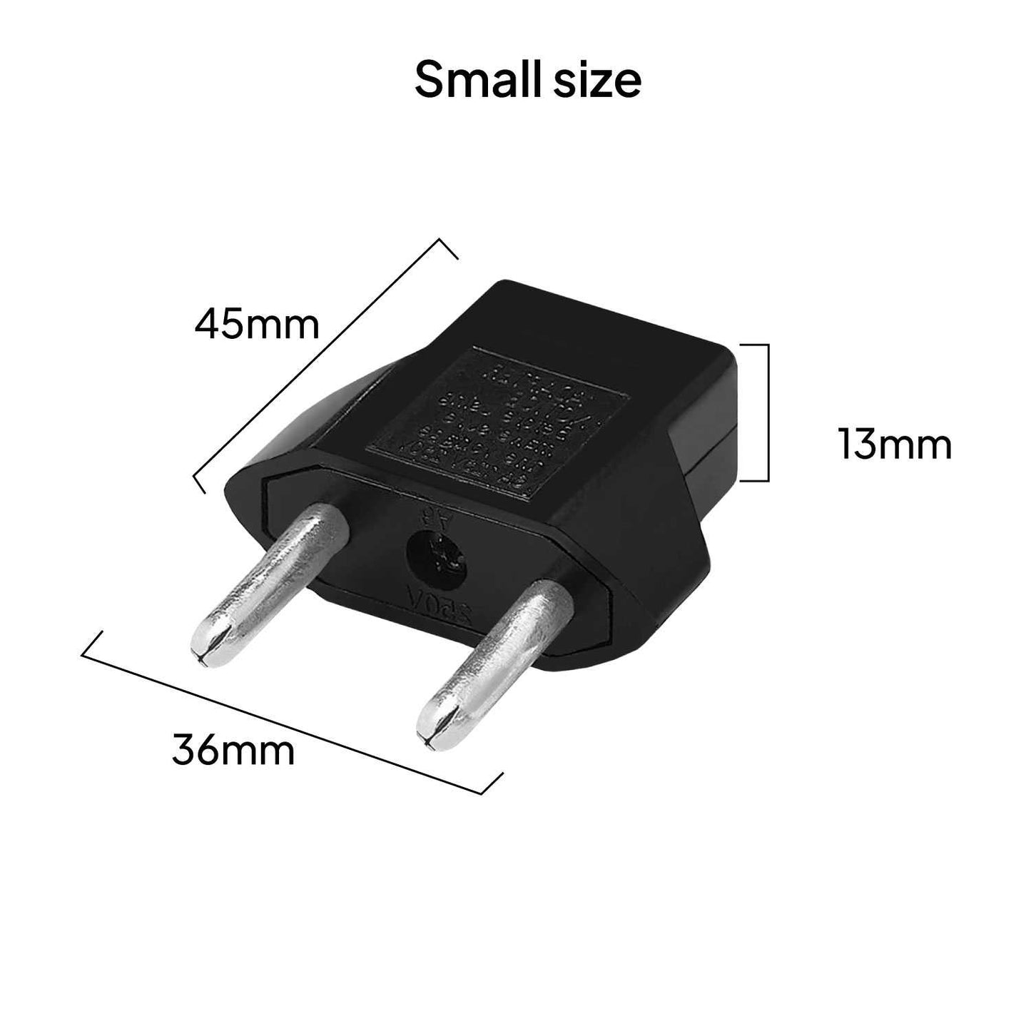 Adaptador Corriente Enchufe Americano de Estados Unidos EEUU USA a Clavija Europa Europlug 2 Pin EU F/M Negro Conversor