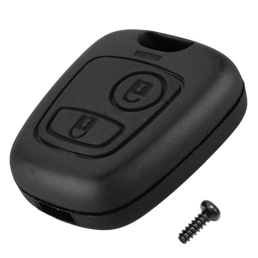 Carcasa de Recambio Llave sin Espadin Compatible con Citroen C1 C2 C3 C5 Xsara Saxo Berlingo Picasso Negro 2 Botones