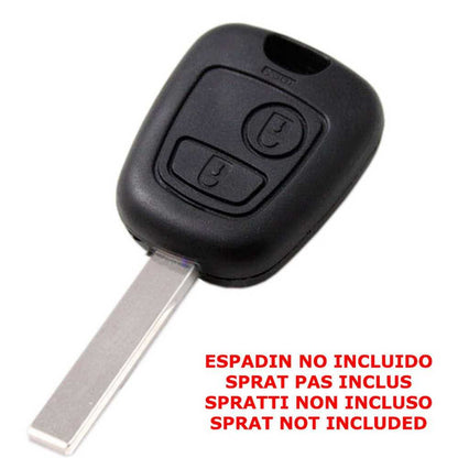Funda de Remplazo ABS Sin Logo ni Llave Espadin Key Compatible con Peugeot 307 406 Carcasa Rígida Mando a Distancia