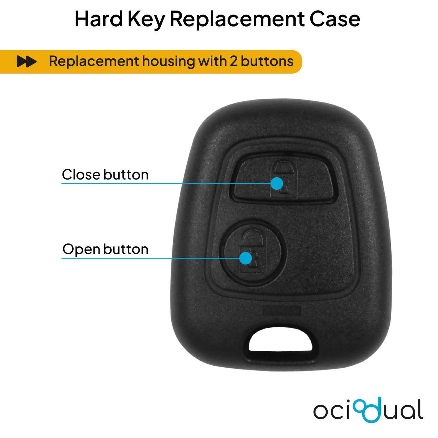 Funda de Remplazo ABS Sin Logo ni Llave Espadin Key Compatible con Peugeot 307 406 Carcasa Rígida Mando a Distancia
