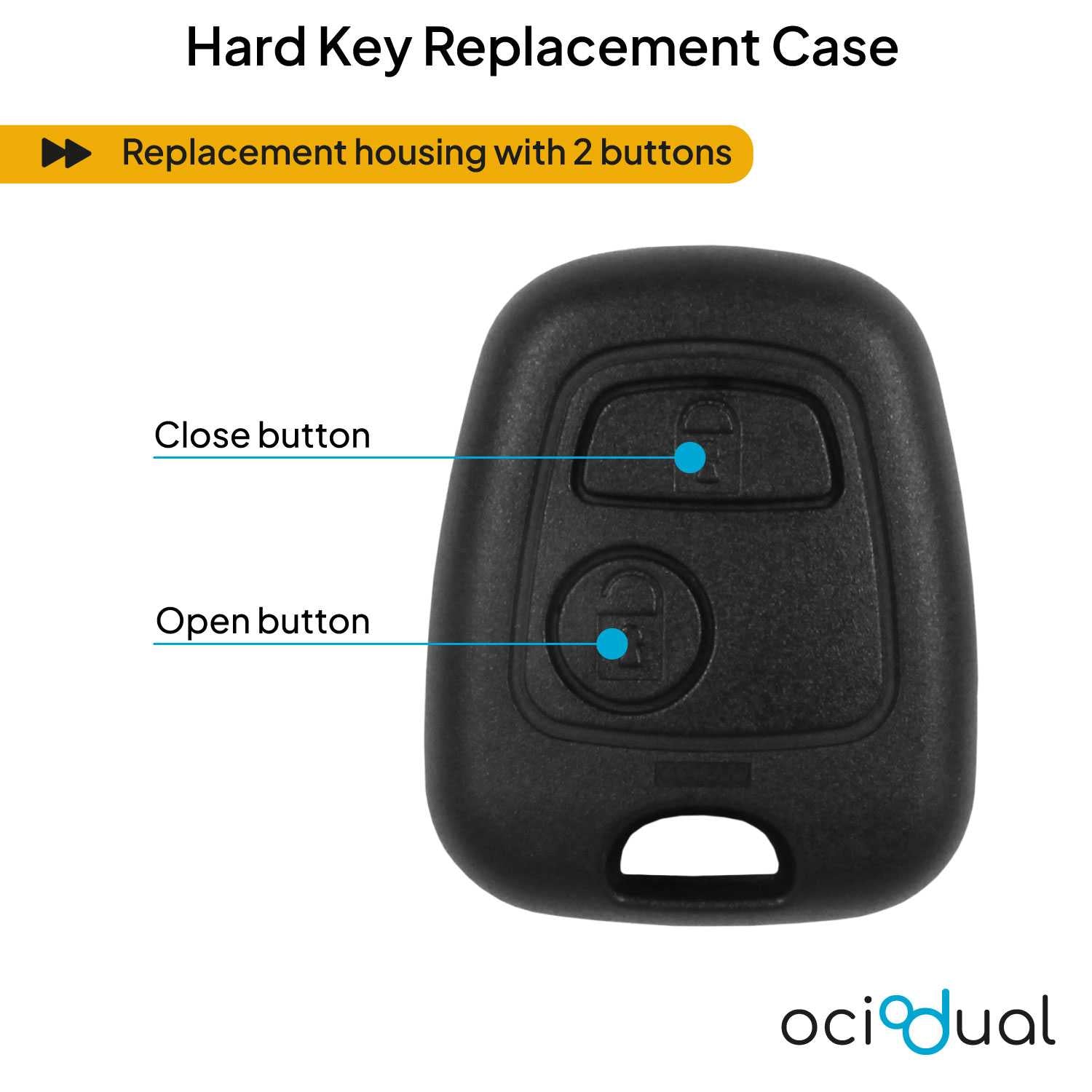 Funda de Remplazo ABS Sin Logo ni Llave Espadin Key Compatible con Peugeot 307 406 Carcasa Rígida Mando a Distancia
