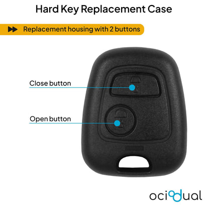 Funda de Remplazo ABS Sin Logo ni Llave Espadin Key Compatible con Peugeot 307 406 Carcasa Rígida Mando a Distancia