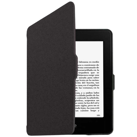 Funda Con Tapa Cierre Magnético Cuero Sintetico para Kindle Paperwhite 3/2/1 G.7/6/5 Negra